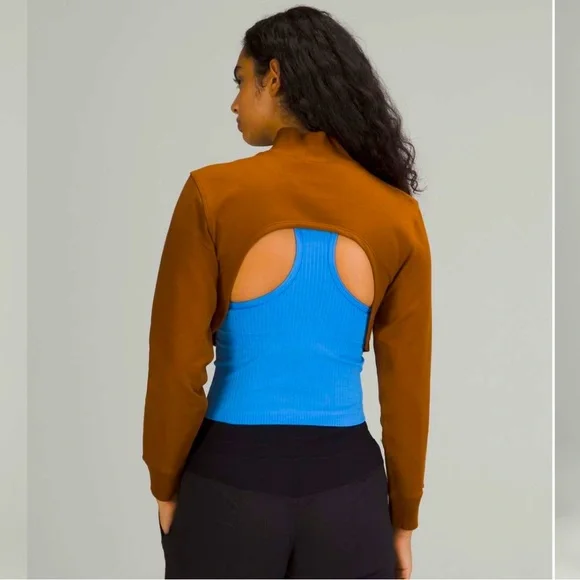 New Lululemon LA Reversible Mock Neck size 10 in Copper Brown NWT - Picture 3 of 10